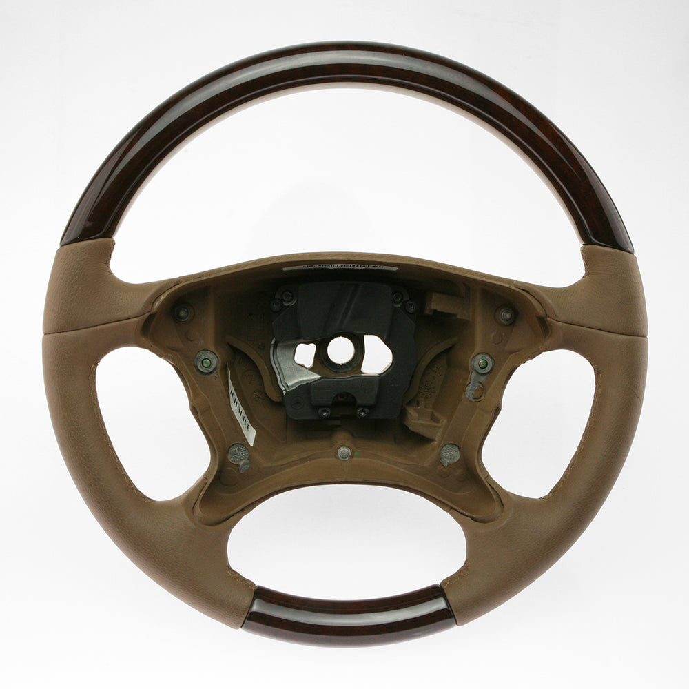 06-09 Mercedes-Benz E320 E350 E550 E63 CLS550 Walnut Wood Brown Leather Steering Wheel # 219-460-39-03-8N14