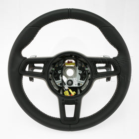 17-19 Porsche GT2 RS GT3 RS PDK Steering Wheel Black Leather # 9P1-419-091-GE-DRN, 9P1 419 091 GE DRN, 9P1419091GEDRN