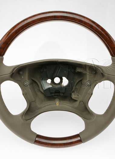05-09 Mercedes-Benz CLK320 CLK350 CLK500 CLK55 CLK63 AMG Walnut Wood Gray Leather Steering Wheel # 219-460-52-03-8L00