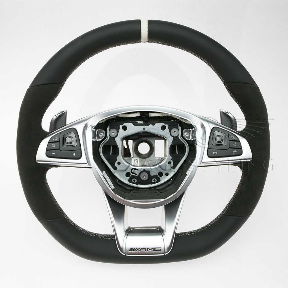 17-19 Mercedes-Benz E300 E400 E43 E63 AMG Flat Bottom Steering Wheel # 213-460-46-00-1B81