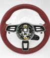 17-24 Porsche Cayman 718 Boxster 911 PDK Steering Wheel Bordeaux Red Leather # 9P1-419-091-EH-OG6