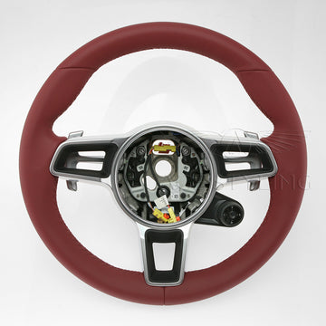 17-24 Porsche Cayman 718 Boxster 911 PDK Steering Wheel Red Leather # 9P1-419-091-EH-OG6
