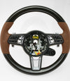 17-20 Porsche Panamera E-Hybrid Wood Cohiba Brown Leather PDK Steering Wheel # 971-419-091-TQ-ON1