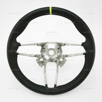 14-15 Porsche 918 Spyder Steering Wheel Black Leather Acid Green Top # 918-347-803-07-SPU