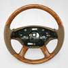 09-10 Mercedes-Benz CL550 CL600 CL63 CL65 Poplar Wood Beige Leather Steering Wheel # 221-460-35-03-8L41