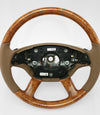 09-10 Mercedes-Benz CL550 CL600 CL63 CL65 Poplar Wood Beige Leather Steering Wheel # 221-460-35-03-8L41