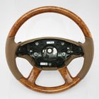 09-10 Mercedes-Benz CL550 CL600 CL63 CL65 Poplar Wood Beige Leather Steering Wheel # 221-460-35-03-8L41