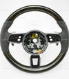 17-21 Porsche Panamera Walnut Wood Grey Leather Steering Wheel # 971-419-091-RN-OE5