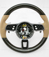 17-21 Porsche Panamera Walnut Wood Luxor Beige Leather Steering Wheel # 971-419-091-RN-9J9