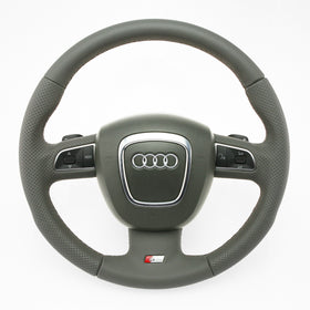 09-12 Audi A5 Cabrio Q5 S-Line Grey Leather Steering Wheel # 8P0-419-091-DT-TNC