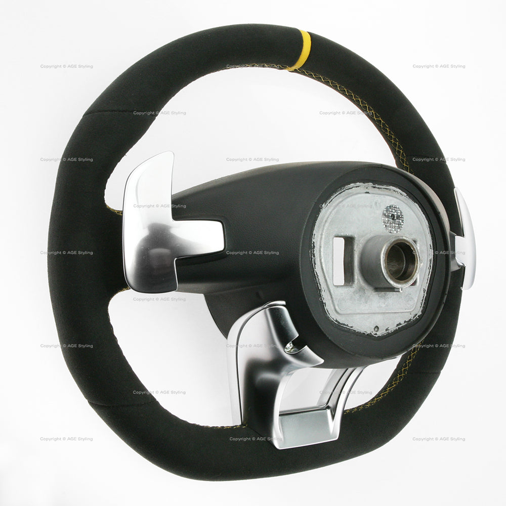 17-19 Mercedes-Benz GLC43 GLC63 C63 AMG Suede Yellow Top Steering Wheel # 253-460-78-00-1C86