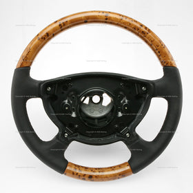 02-06 Mercedes-Benz G500 G55 AMG Natural Maple Wood Charcoal Black Leather Heated # 463-460-08-03-8K23