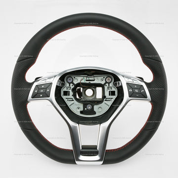 13-14 Mercedes-Benz C250 C300 C350 C63 Flat Bottom Steering Wheel # 204-460-45-03-3D16