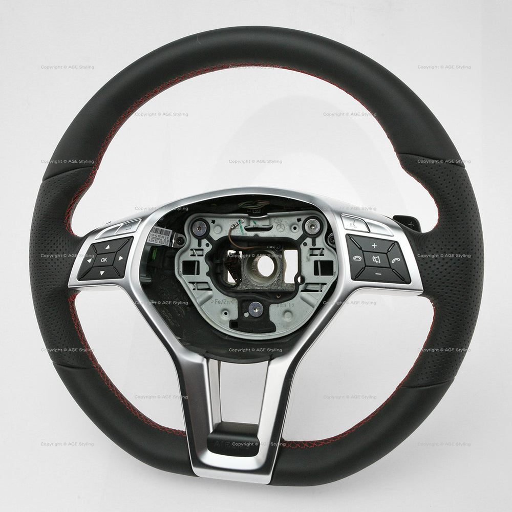 13-14 Mercedes-Benz C250 C300 C350 C63 Flat Bottom Steering Wheel # 204-460-45-03-3D16