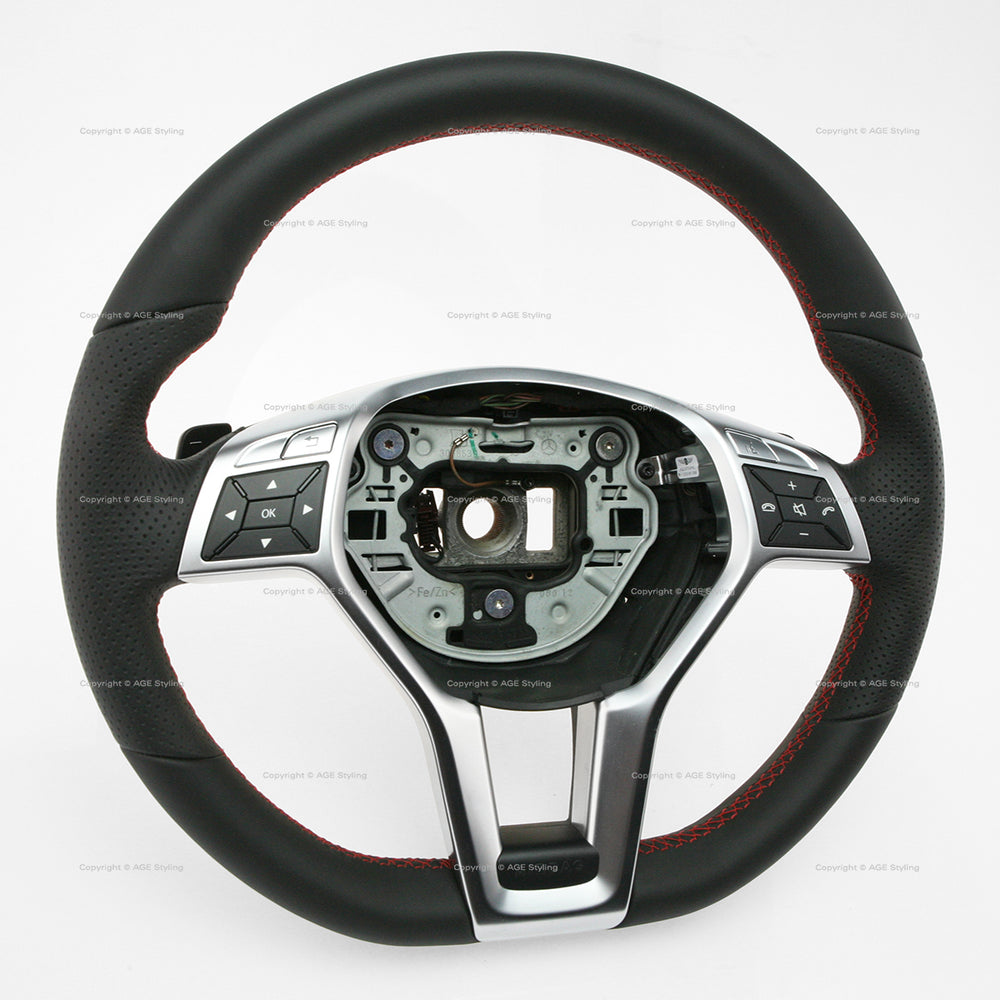13-14 Mercedes-Benz C250 C300 C350 C63 Flat Bottom Steering Wheel # 204-460-45-03-3D16