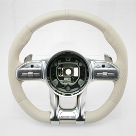 18-20 Mercedes-Benz S450 S560 S63 S65 AMG Flat Bottom Steering Porcelain Beige # 000-460-99-08-1B55