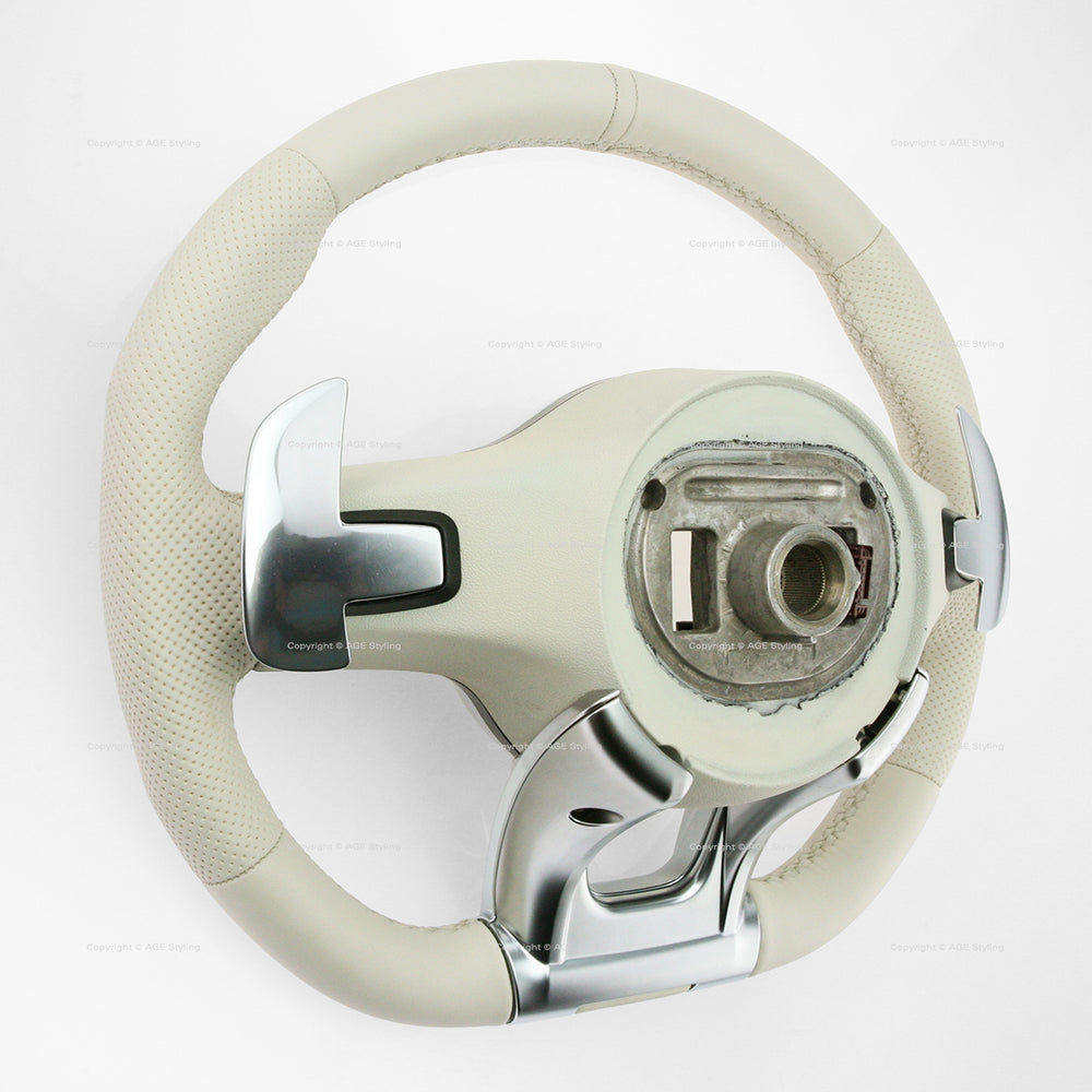 18-20 Mercedes-Benz S450 S560 S63 S65 AMG Flat Bottom Steering Porcelain Beige # 000-460-99-08-1B55