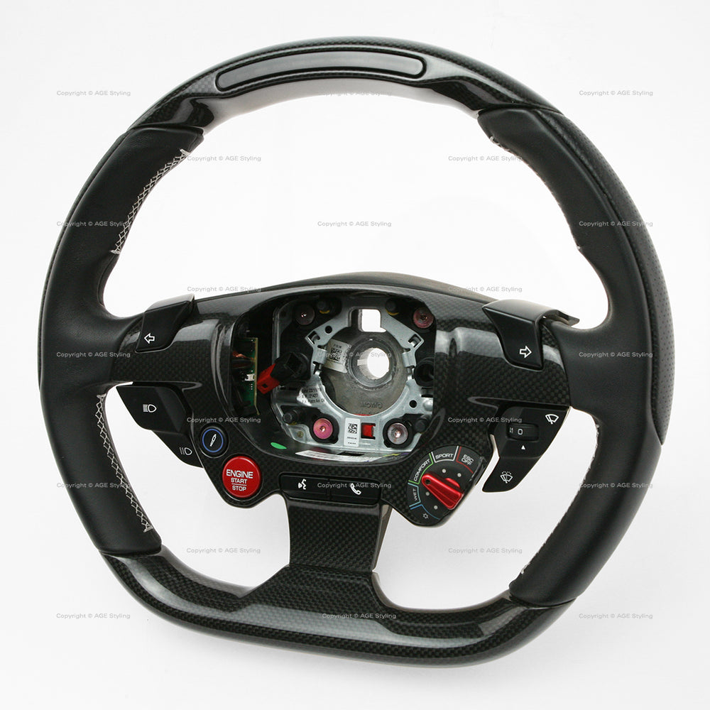 Ferrari 812 Superfast Carbon Fiber Black Leather Steering Wheel with Display # 89044500