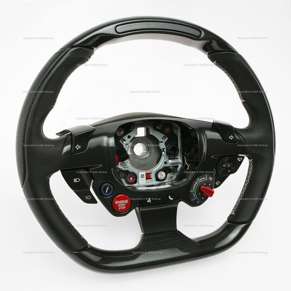 Ferrari 812 Superfast Carbon Fiber Black Leather Steering Wheel with Display # 89044500