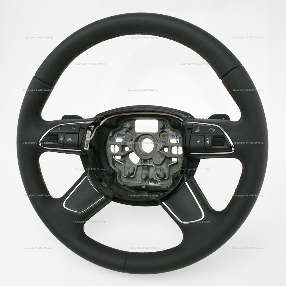 12-15 Audi A6 A7 Multimedia Steering Wheel w Gear Paddles # 4G0-419-091-P-1KT