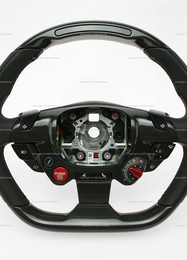 Ferrari 812 Superfast Carbon Fiber Black Leather Steering Wheel with Display # 337540