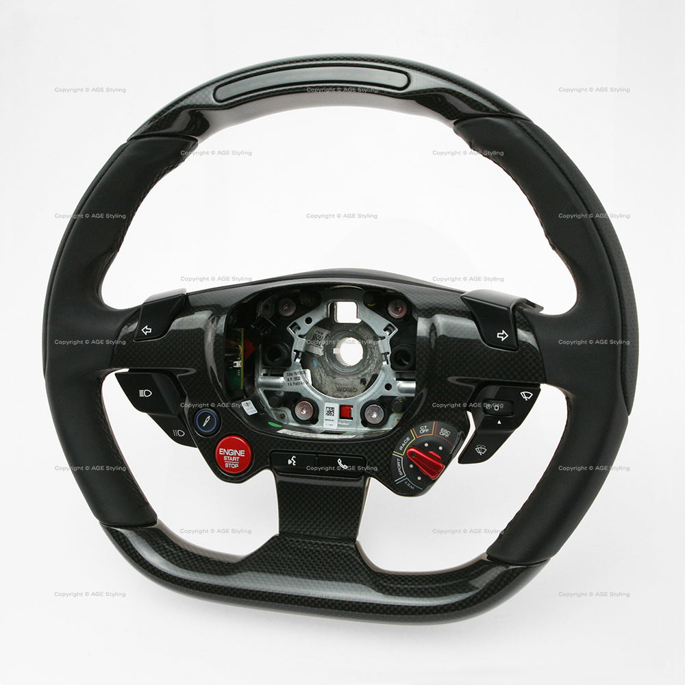 Ferrari 812 Superfast Carbon Fiber Black Leather Steering Wheel with Display # 337540