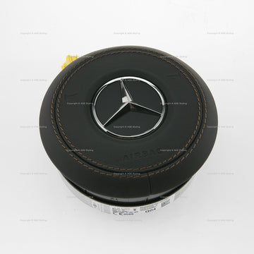 17-21 Mercedes-Benz S450 S560 S63 S65 AMG Driver Airbag Black Leather # 000-860-30-02-8S17