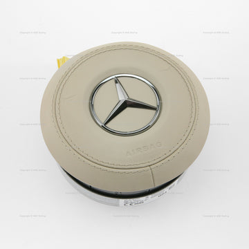 17-21 Mercedes-Benz S450 S560 S63 S65 AMG Driver Airbag Silk Beige Leather # 000-860-30-02-8R85