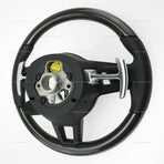 Porsche Cayenne Turbo PDK Lenkrad aus Carbonfaser und schwarzem Leder (Baujahre 2019–2023) # 9Y0-419-091-LE-A34