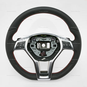 13-14 Mercedes-Benz C250 C300 C350 C63 Flat Bottom Steering Wheel # 204-460-45-03-3D16, 204 460 45 03 3D16, A2044604503, 204-460-54-03-3D16, 204 460 54 03 3D16, A2044605403