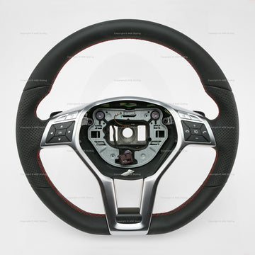 13-14 Mercedes-Benz C250 C300 C350 C63 Flat Bottom Steering Wheel # 204-460-45-03-3D16, 204 460 45 03 3D16, A2044604503, 204-460-54-03-3D16, 204 460 54 03 3D16, A2044605403