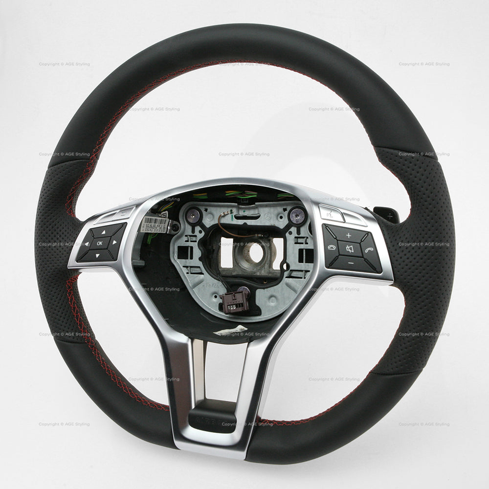 13-14 Mercedes-Benz C250 C300 C350 C63 Flat Bottom Steering Wheel # 204-460-45-03-3D16