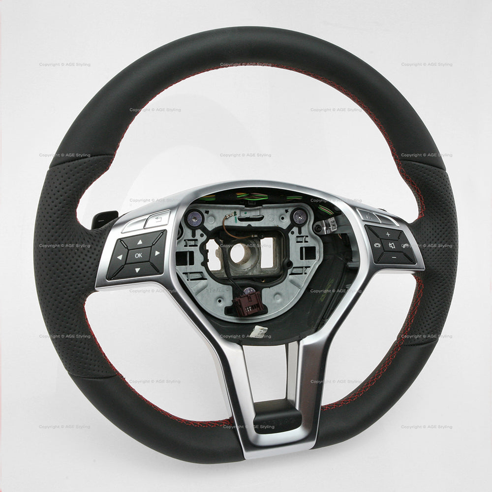 13-14 Mercedes-Benz C250 C300 C350 C63 Flat Bottom Steering Wheel # 204-460-45-03-3D16