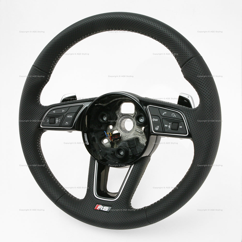 18-20 Audi RS5 Punched Leather Heated Steering Wheel # 8W0-419-091-DD-NOQ
