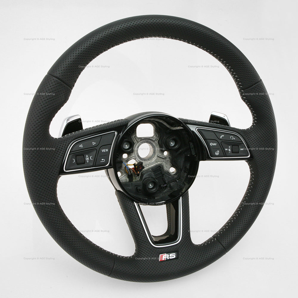 18-20 Audi RS5 Punched Leather Heated Steering Wheel # 8W0-419-091-DD-NOQ