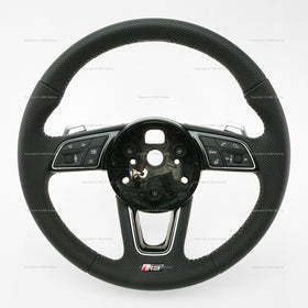 18-22 Audi RS5 Punched Leather Heated Steering Wheel with Chrome Gear Shift Paddles # 8W0-419-091-FD-NOQ, 8W0 419 091 FD NOQ, 8W0419091FDNOQ