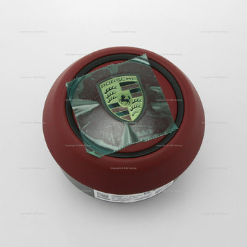 Porsche 911 Driver Airbag Bordeaux Red Leather # 992-880-201-R-TRS, 992 880 201 R TRS, 992880201RTRS, 992-880-201-M-TRS, 992 880 201 M TRS, 992880201MTRS