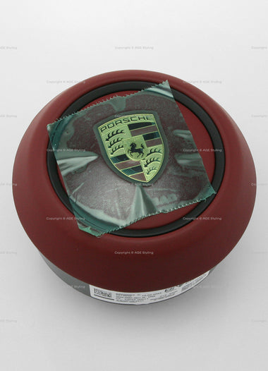 Porsche 911 Driver Airbag Bordeaux Red Leather # 992-880-201-R-TRS, 992 880 201 R TRS, 992880201RTRS, 992-880-201-M-TRS, 992 880 201 M TRS, 992880201MTRS