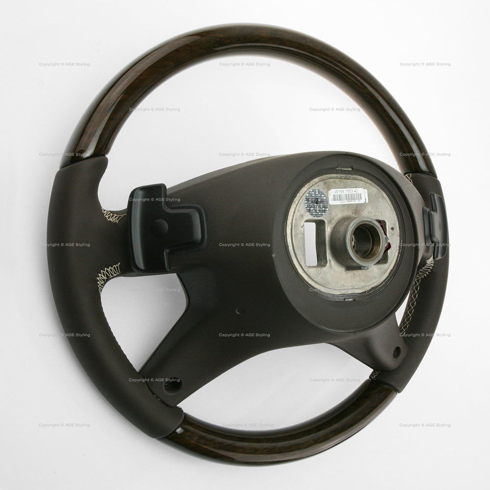 12-16 Mercedes-Benz GL350 GL450 GL550 ML350 ML550 Brown Eucalyptus Wood Steering Wheel # 166-460-15-03-8P18