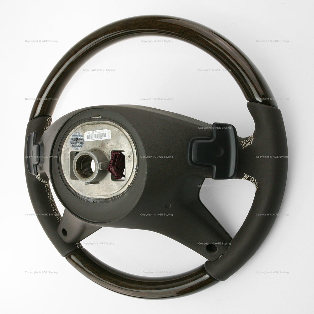 12-16 Mercedes-Benz GL350 GL450 GL550 ML350 ML550 Brown Eucalyptus Wood Steering Wheel # 166-460-15-03-8P18