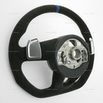 22-25 Audi RS3 Flat Bottom Suede Steering Wheel Blue Top # 82A-419-091-AT-BAV