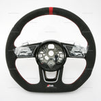 22-25 Audi RS3 Flat Bottom Suede Steering Wheel Red Top # 82A-419-091-AT-IXJ