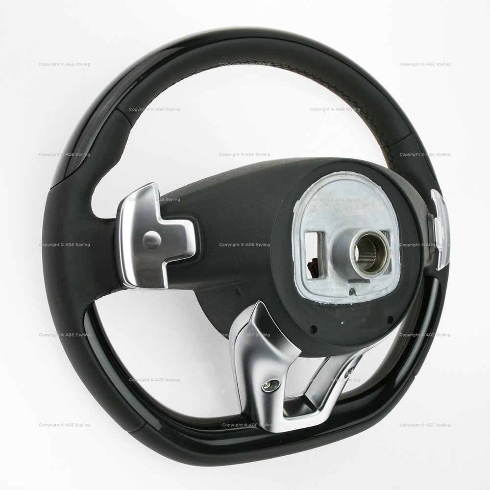 14-17 Mercedes-Benz S550 S600 S63 S65 Piano Black Steering Wheel # 002-460-67-03-9E38