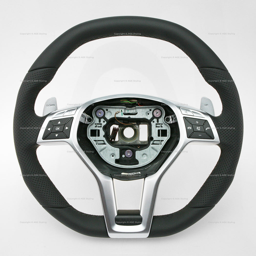 12-18 Mercedes-Benz E550 E63 C63 AMG Flat Bottom Steering Wheel # 172-460-51-03-9E38, A-172-460-51-03-9E38, 172 460 51 03 9E38, 17246051039E38
