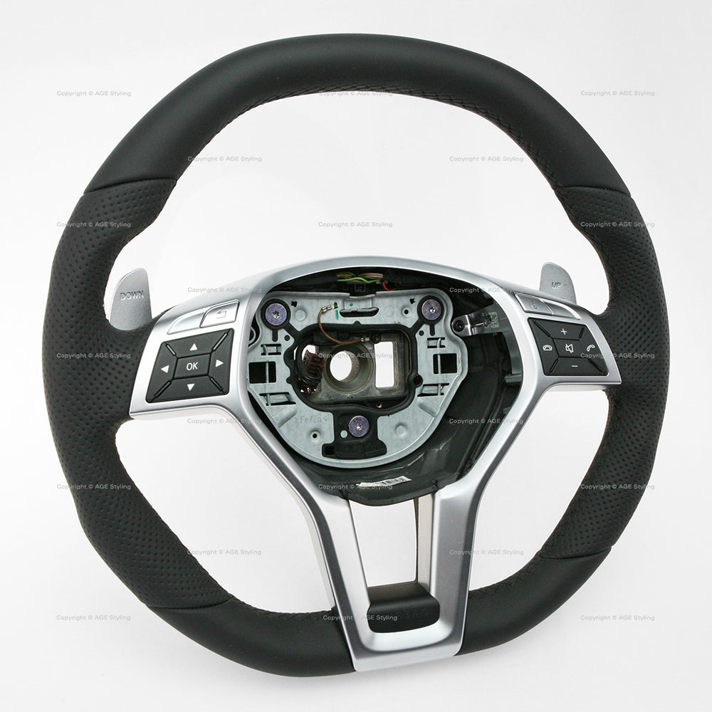 12-18 Mercedes-Benz E550 E63 C63 AMG Flat Bottom Steering Wheel # 172-460-51-03-9E38