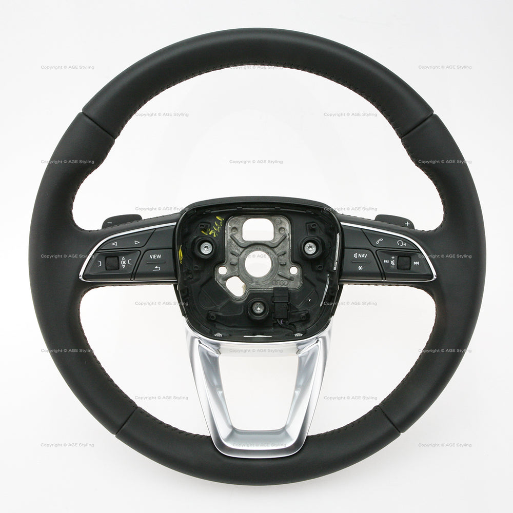 17-20 Audi Q7 A4 Allroad Black Leather Multimedia Steering Wheel with Gear Shift Paddles # 4M0-419-091-B-MJM, 4M0.419.091.B.MJM, 4M0419091BMJM, 4M0-419-091-M-MJM, 4M0.419.091.M.MJM, 4M0419091MMJM