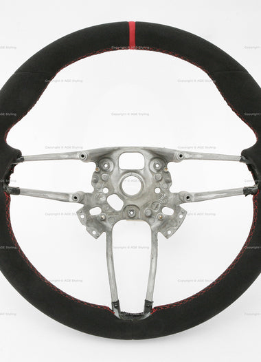 Porsche GT2 GT3 RS Suede Alcantara Steering Wheel # 9P1-419-091-GD-RBV, 9P1 419 091 GD RBV, 9P1419091GDRBV
