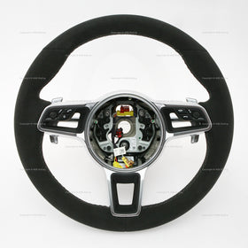 16-19 Porsche Macan Suede Alcantara PDK Steering Wheel # 95B-419-091-AP-2W0, 95B.419.091.AP.2W0, 95B419091AP2W0, 95B-419-091-AG-2W0, 95B.419.091.AG.2W0, 95B419091AG2W0
