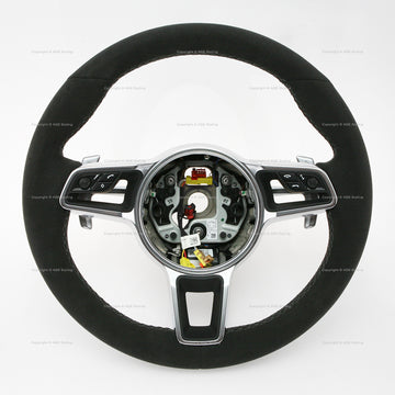 16-19 Porsche Macan Suede Alcantara PDK Steering Wheel # 95B-419-091-AP-2W0, 95B.419.091.AP.2W0, 95B419091AP2W0, 95B-419-091-AG-2W0, 95B.419.091.AG.2W0, 95B419091AG2W0