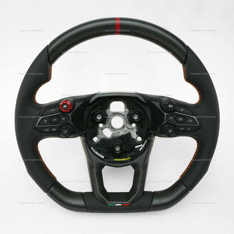 Lamborghini Revuelto Full Carbon Fiber Leather Steering Wheel # 47B‑419‑091‑K‑QG8